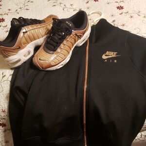 Nike Air Black And Rose Gold Jacket and Rose Gold Sneakers